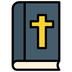 Colorful Flat Outlined Holy Bible Icon