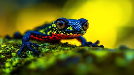 Obraz premium Vibrant Amazonian Gecko Rainforest CloseUp.