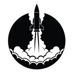 a rocket launching from earth leaving a massive