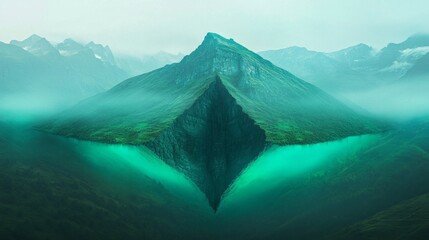 Art Mountain Overview Emerald Core Split Revealing