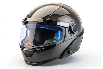 Fototapeta premium Smart Helmet HUD Display – Augmented Reality, Safety Tech & Futuristic Motorcycle Gear