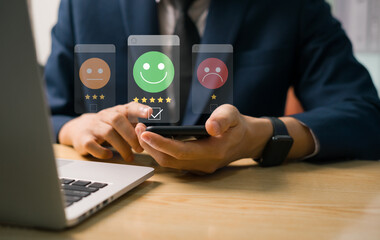 User give rating score service experience through concept online application, and customer...