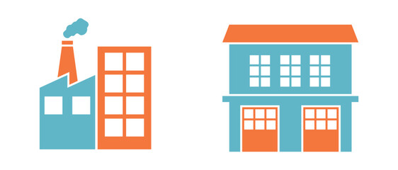 Set government buildings icons