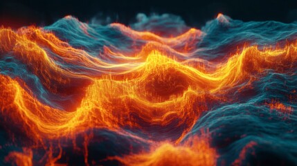 Cyber big data flow. Blockchain data fields. Network line connect stream. 