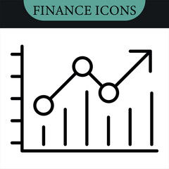 Increase and Decrease line Editable Icons set.Vector set.Vector illustration in modern thin line style of profit related icons: chart, graph, arrow,and more.Pictograms and infographics for mobile apps