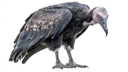 Naklejka premium Vulture Bird Isolated on White Background