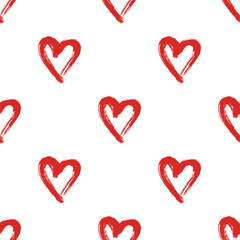Seamless pattern with hand drawn heart doodle for decorative print, wrapping paper, greeting cards and fabric