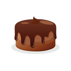 chocolate cake isolated on white