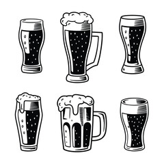 Collection of Beer Glasses Illustration