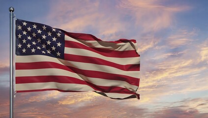 American flag waving in the wind