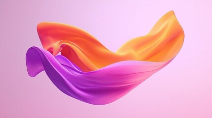 Fototapeta premium Abstract flowing vibrant fabric design on soft pastel background