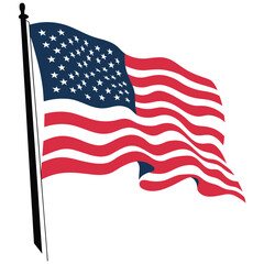Fototapeta premium The American Flag Waving Proudly