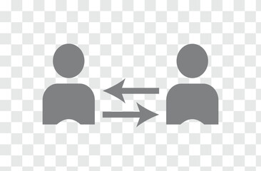 Exchange, arrows icon. Replacement, worker, arrow, business icon. User exchange glyph icon. Exchange vector icon isolated on transparent background, Exchange logo design. Eps file 45.