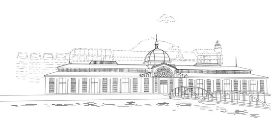 Hamburg Fischmarkt Line Art View