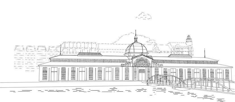 Hamburg Fischmarkt Line Art View