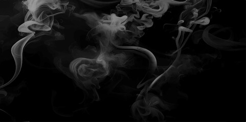 Smoke steam set of airborne particulates and gases emitted. Gray smokes or steam, for use on dark background. Realistic cigarette smoke or steam waves of hot coffee or tea. Food steam, hookah or vapor