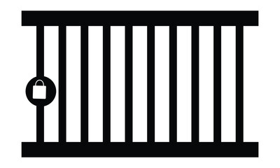 Jail icon vector isolated on white background, logo concept of Jail sign on transparent background, black filled symbol .Vector Illustration .EPS 10 . 