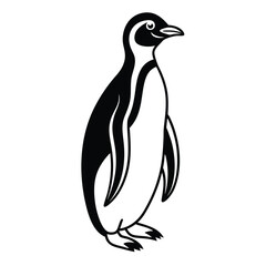 Obraz premium Penguins Vector Silhouette penguin on white Vector illustration of penguin isolated on white background. and Penguin Collection 
