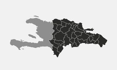 High detailed Dominican map isolated on a white background. Dominican background. Map of Dominican. Vector illustration