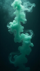 Fototapeta premium Greenish Teal Smoke Cloud Swirling Underwater