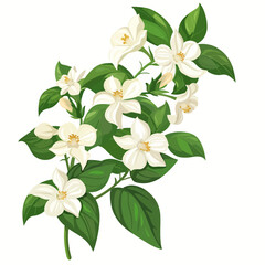 Obraz premium Jasmine flowers isolated white background 