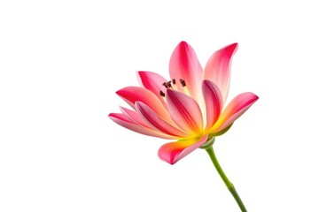 Fototapeta premium A single vibrant bloom, petals unfurled, isolated against a pure white backdrop, botany, garden