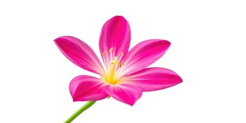 Fototapeta premium A single vibrant bloom, petals unfurled, set against a pure white backdrop, close-up, single