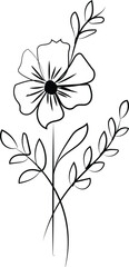 Hand drawn flat design simple flower outline