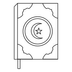 al-quran outline style illustration vector