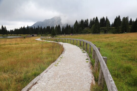 Hiking trail at Passo Pramollo, Italy