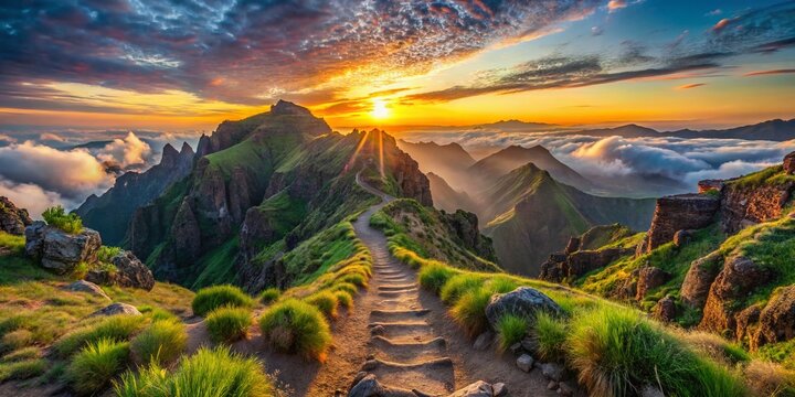 Majestic Madeira Mountain Trek: Pico do Arieiro to Pico Ruivo Sunrise Landscape