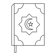 al-quran outline style illustration vector