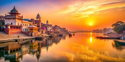 Vrindavan Jumuna River: Holy City Photography, Spiritual India, Sunrise, Ghats, Devotional Travel