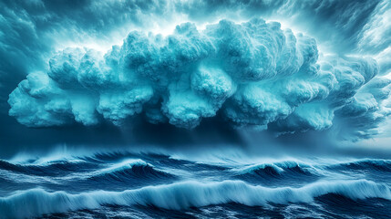 Scenic view of incoming ocean storm