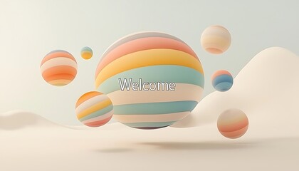 Pastel Spheres Welcome Scene for Soft Hills.