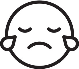 Sad Emoji Outline Icon