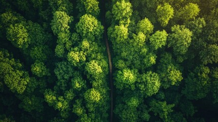 Naklejka premium Exploring lush green forests aerial view nature photography vibrant environment serene perspective eco-adventure