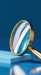 magnifying glass on the golden background