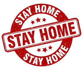 stay home stamp. stay home label. round grunge sign