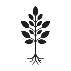 Silhouette of a Sapling Seedling Growing Symbolizing New Life