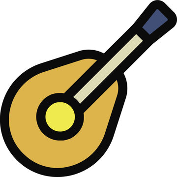 Arabic Guitar Filled Line Icon
