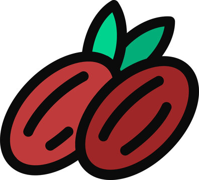 Dates Fruit Filled Line Icon