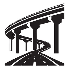 Elevated Highway Curving Road Illustration for Modern Transportation Planning Needs