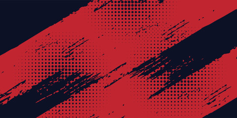 Red halftone dots blue color pattern gradient grunge texture background. vector