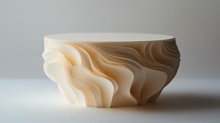 A beautifully crafted bowl showcasing elegant, flowing design. Ideal for modern homes, this art piece combines form and function seamlessly.