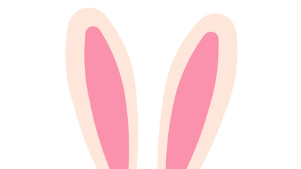 Cute rabbit ears in flat design style isolated on white background. Perfect for Easter decoration, party props, or costume elements. Simple cartoon rabbit ears illustration for children's design