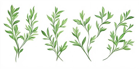 Obraz premium Fresh and vibrant tarragon leaves showcasing delicate veining details