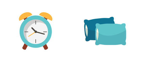 Set flat icons sleep time