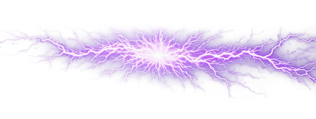 Futuristic Purple Lightning Bolt – Transparent Background