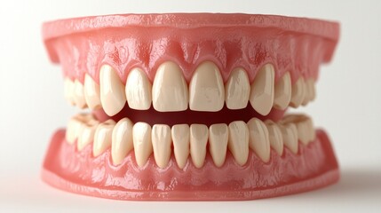 Obraz premium Healthy teeth model, dental studio, white background, education